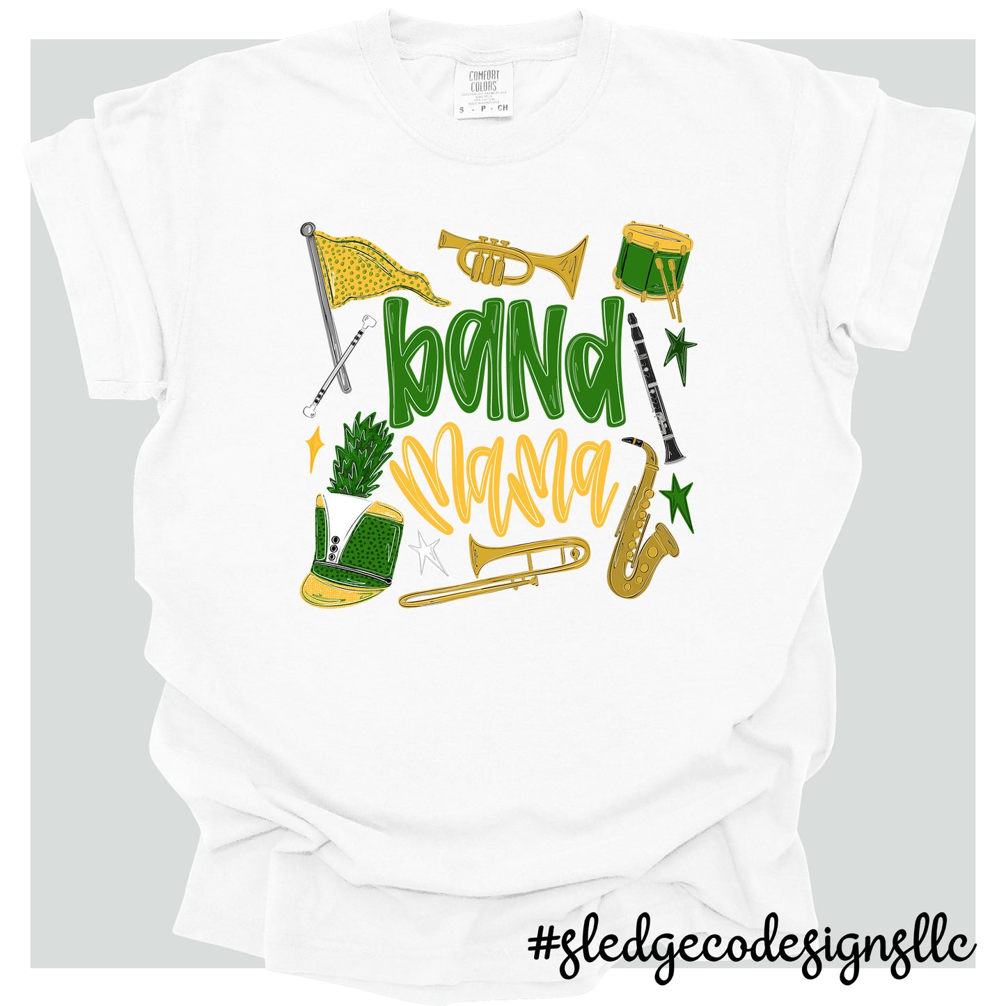 BAND MOM | GREEN  & BLACK | CUSTOM UNISEX TSHIRT