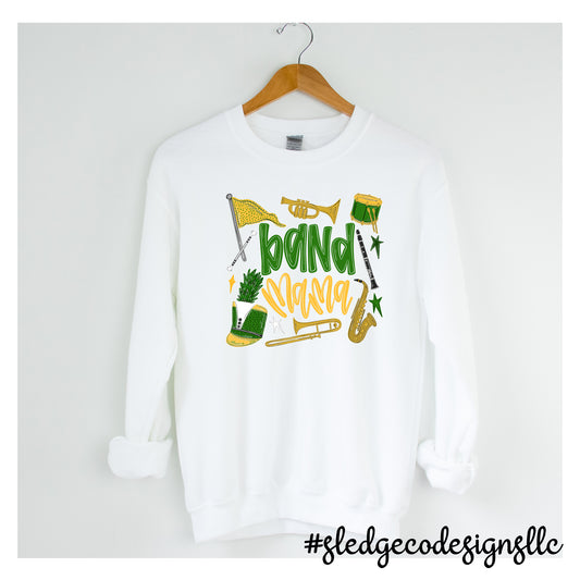 BAND MOM | Green & White | CUSTOM SWEATSHIRT UNISEX