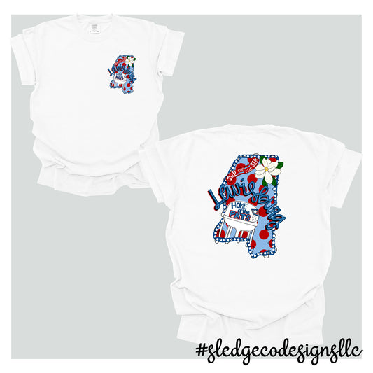 LEWISBURG Patriots EXCLUSIVE MS OUTLILNE HAND DRAWN |  UNISEX Custom Tshirt