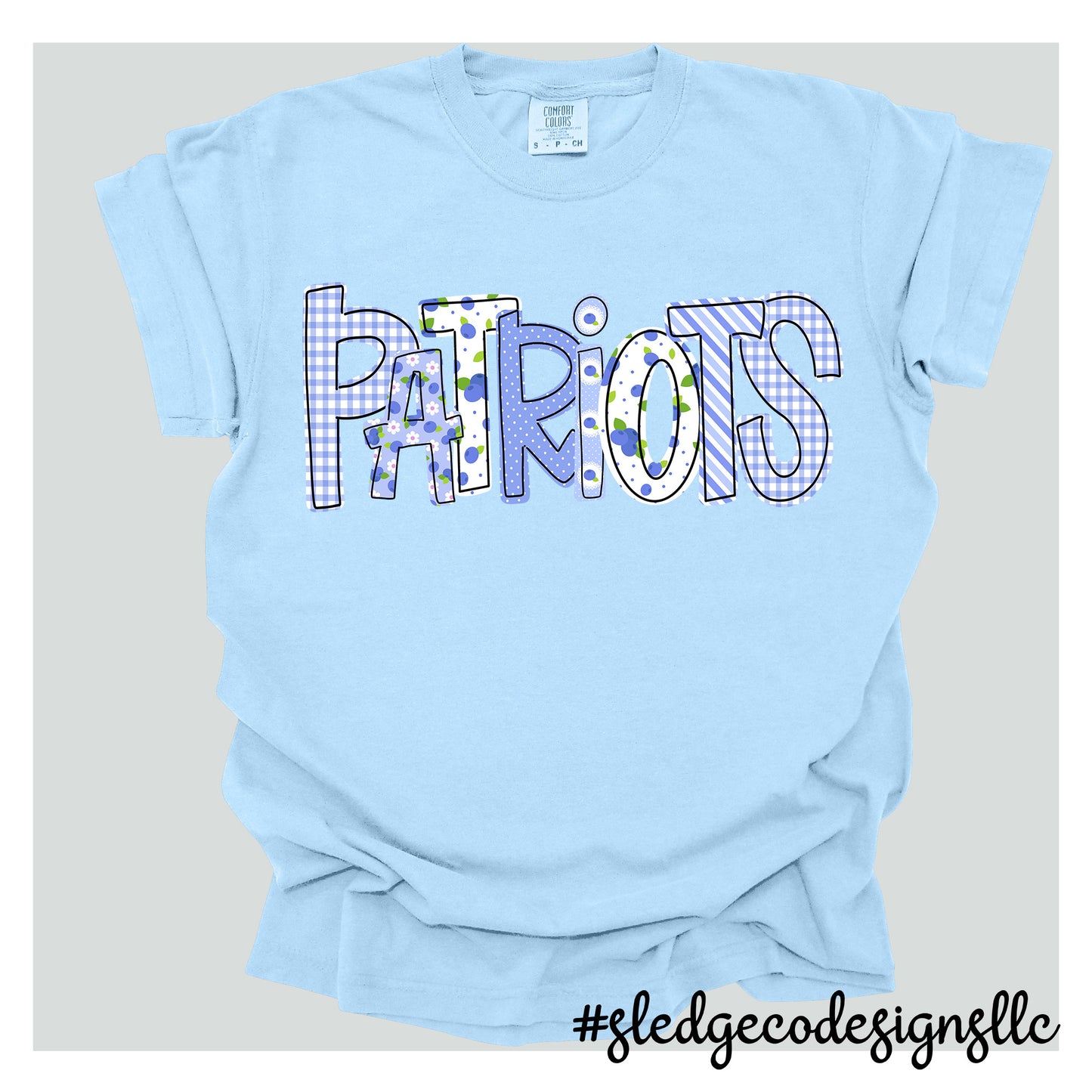 Patriots | BLUEBERRY DOODLE LETTERS | UNISEX Custom Tshirt