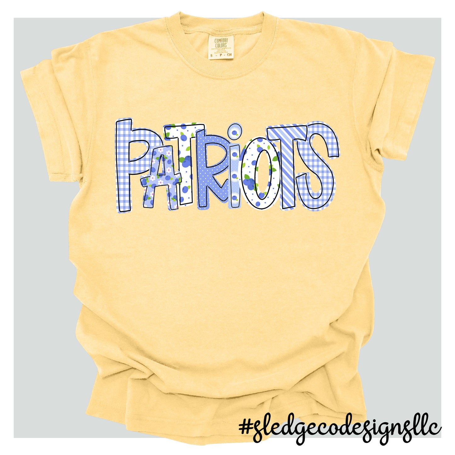 Patriots | BLUEBERRY DOODLE LETTERS | UNISEX Custom Tshirt