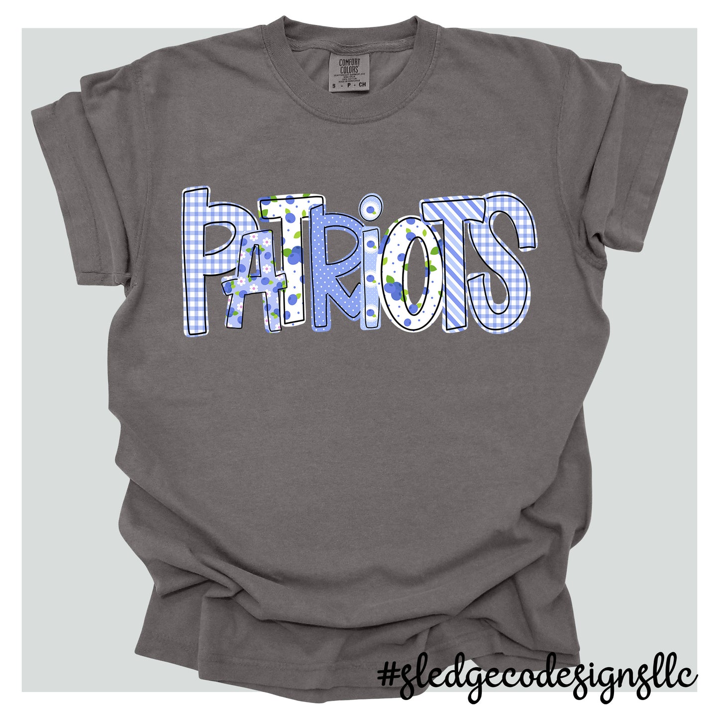 Patriots | BLUEBERRY DOODLE LETTERS | UNISEX Custom Tshirt
