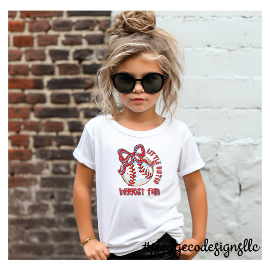 LITTLE SISTER BIGGEST FAN | BASEBALL | CUSTOM UNISEX TSHIRT