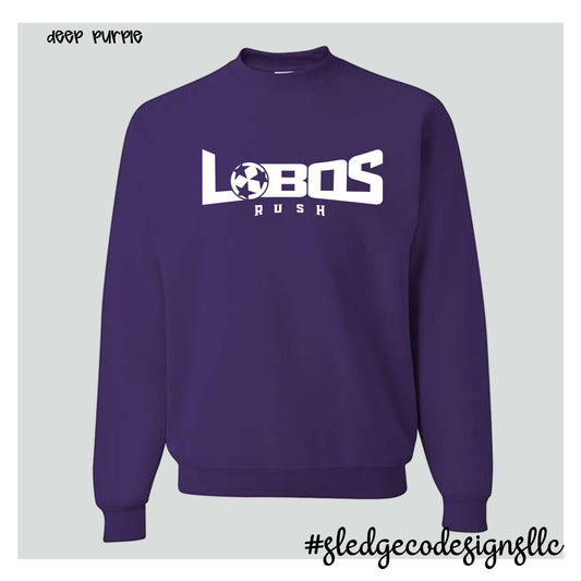 LOBOS RUSH SOCCER SWEATSHIRT | DARK PURPLE | MADE TO ORDER