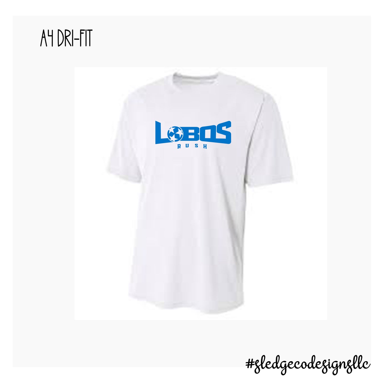 WHITE WARM-UP PRACTICE | DRI-FIT TSHIRT | LOBOS SOCCER | MADE TO ORDER