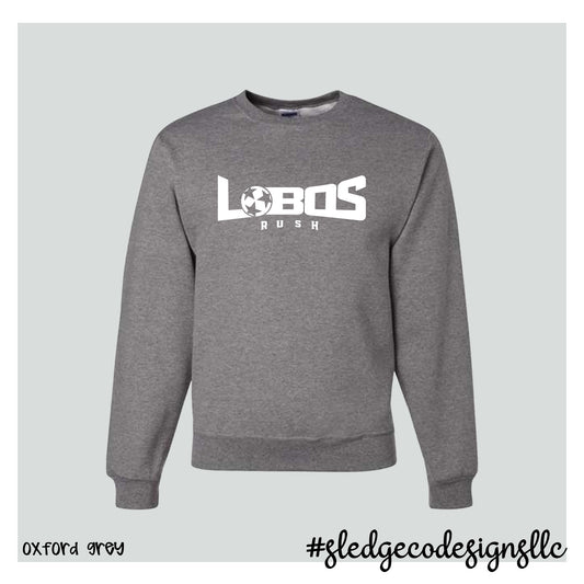 LOBOS RUSH SOCCER SWEATSHIRT | OXFORD GREY | MADE TO ORDER