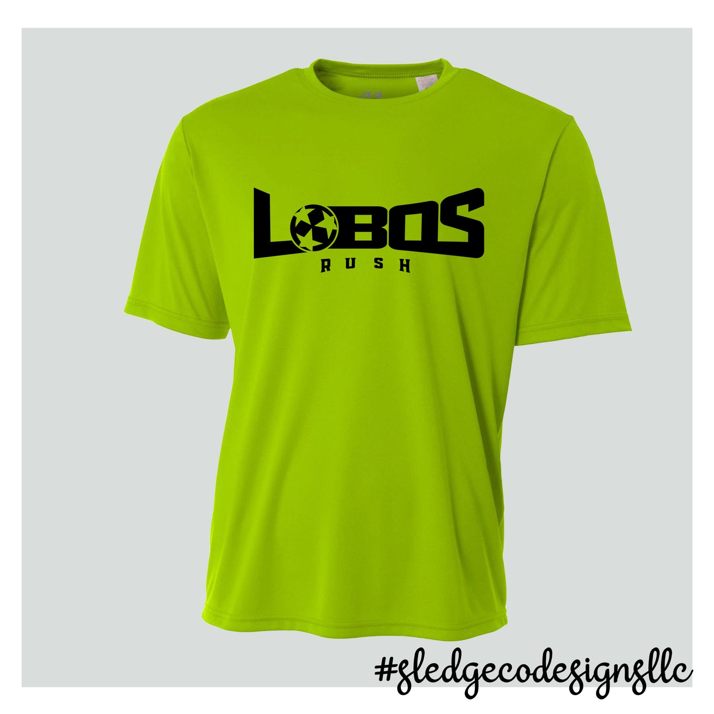 LOBOS SOCCER |  NEON LIME | WARM-UP PRACTICE | A4 DRI-FIT TSHIRT