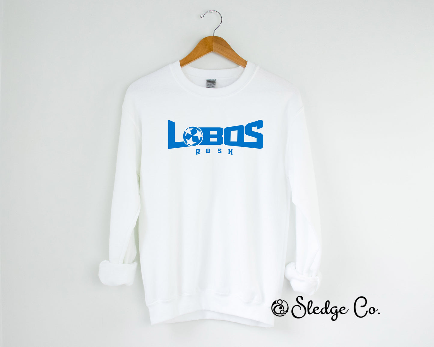 *RECOMMENDED PER COACHES | WHITE | LOBOS SOCCER SWEATSHIRT | MADE TO ORDER