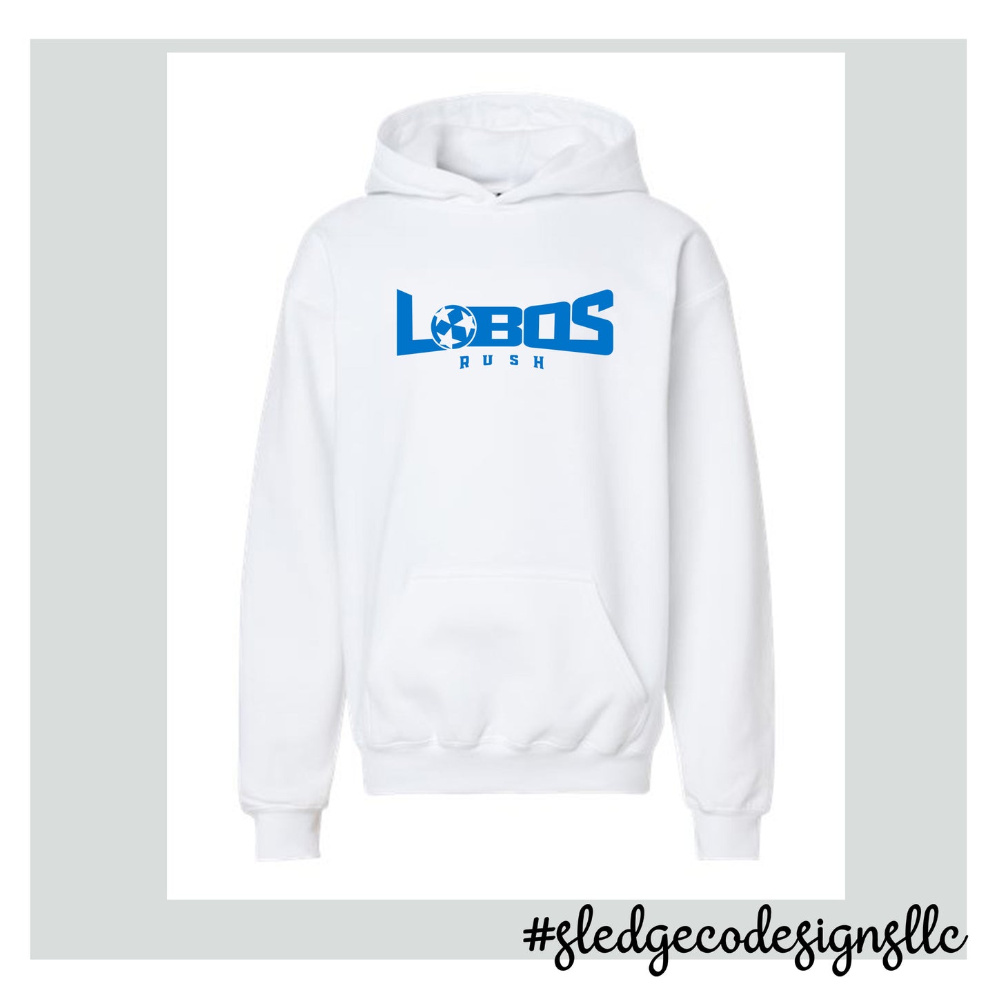 LOBOS SOCCER HOODIE | WHITE/BLUE |  MADE TO ORDER