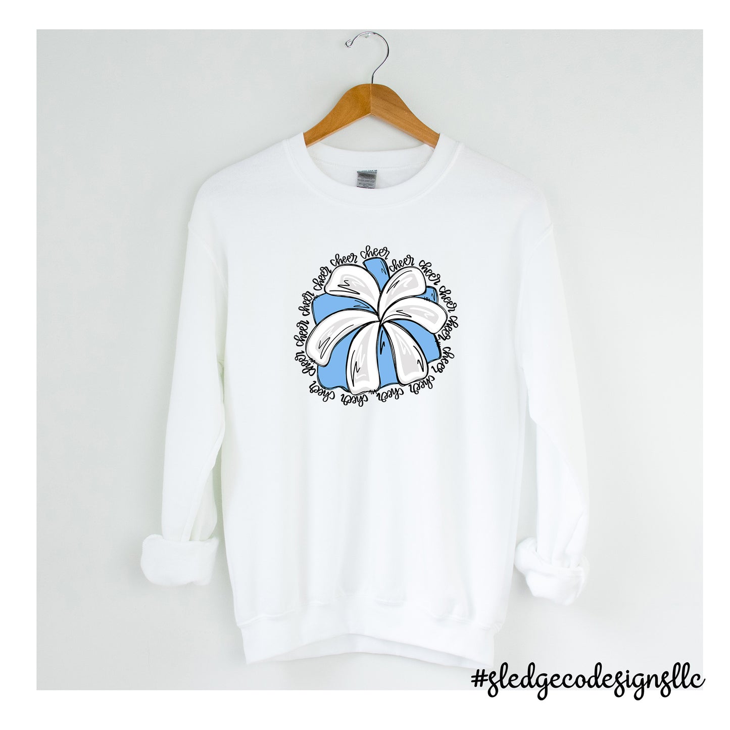 CHEERLEADER | POM POM | BLUE | CUSTOM UNISEX SWEATSHIRT