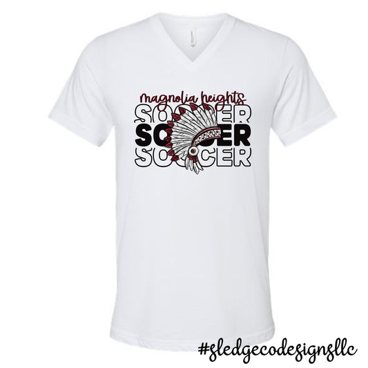 MAGNOLIA HEIGHTS | CHIEFS SOCCER |  UNISEX VNECK Custom Unisex Tshirt