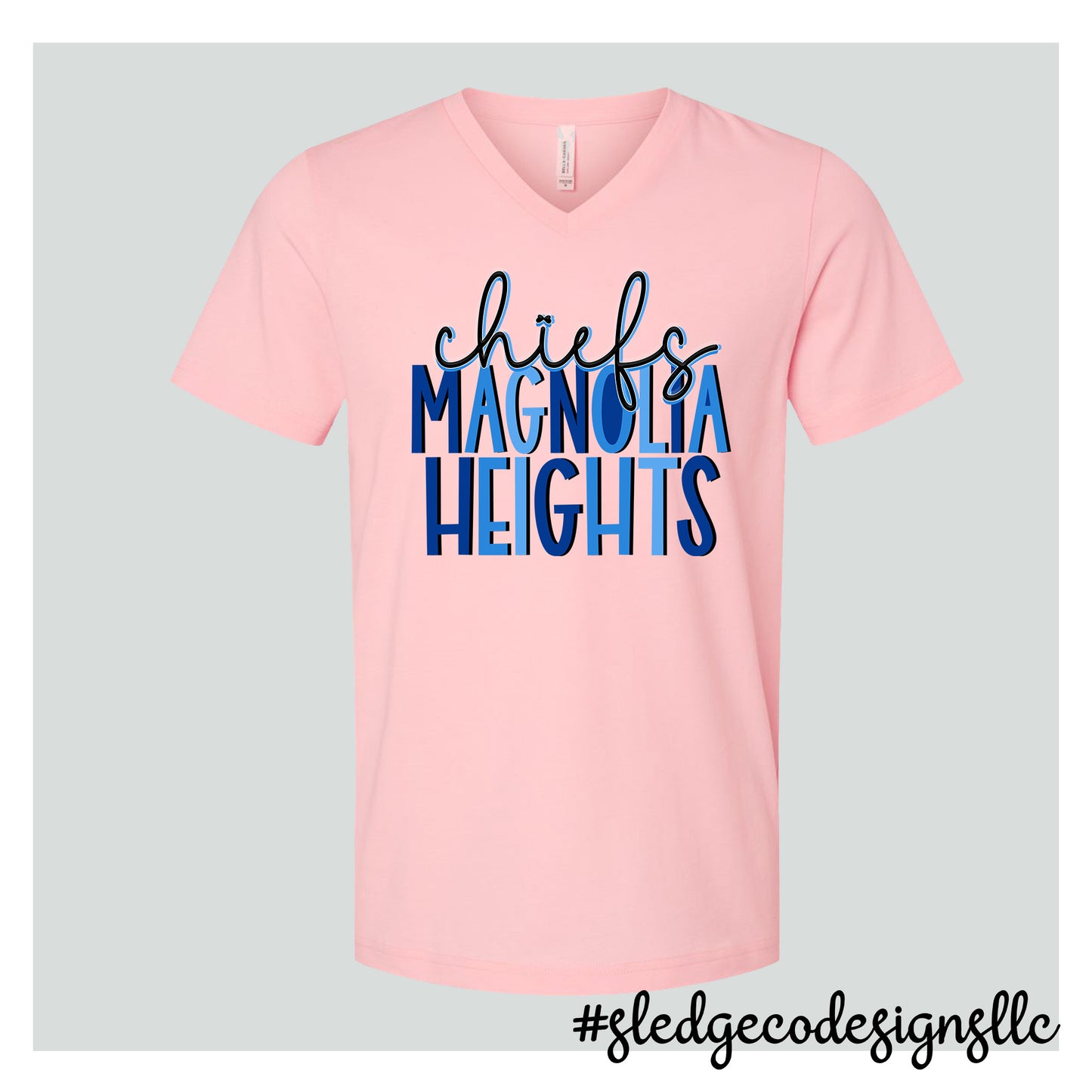 MAGNOLIA HEIGHTS CHIEFS | BLUE DUO | Custom Unisex VNECK Tshirt