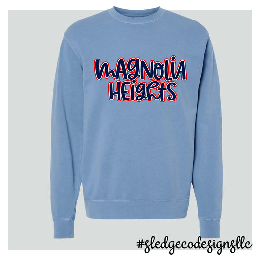 MAGNOLIA HEIGHTS HANDDRAWN | ITC - Midweight Pigment-Dyed Crewneck Sweatshirt