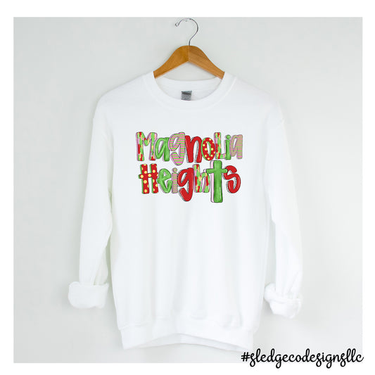 MAGNOLIA HEIGHTS | CHRISTMAS DOODLE | CUSTOM UNISEX SWEATSHIRT