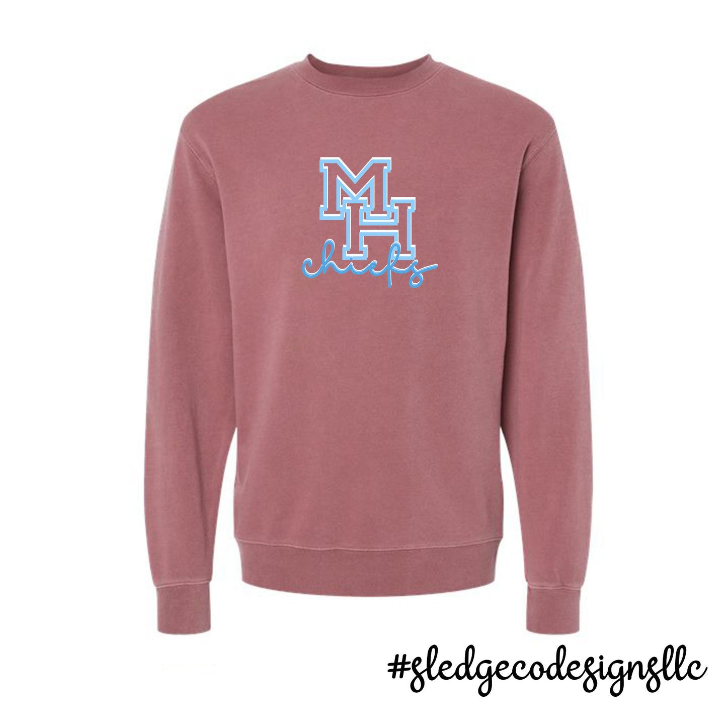 CHIEFS MH | PINK | Independent Trading Co. Midweight Pigment-Dyed Crewneck Sweatshirt