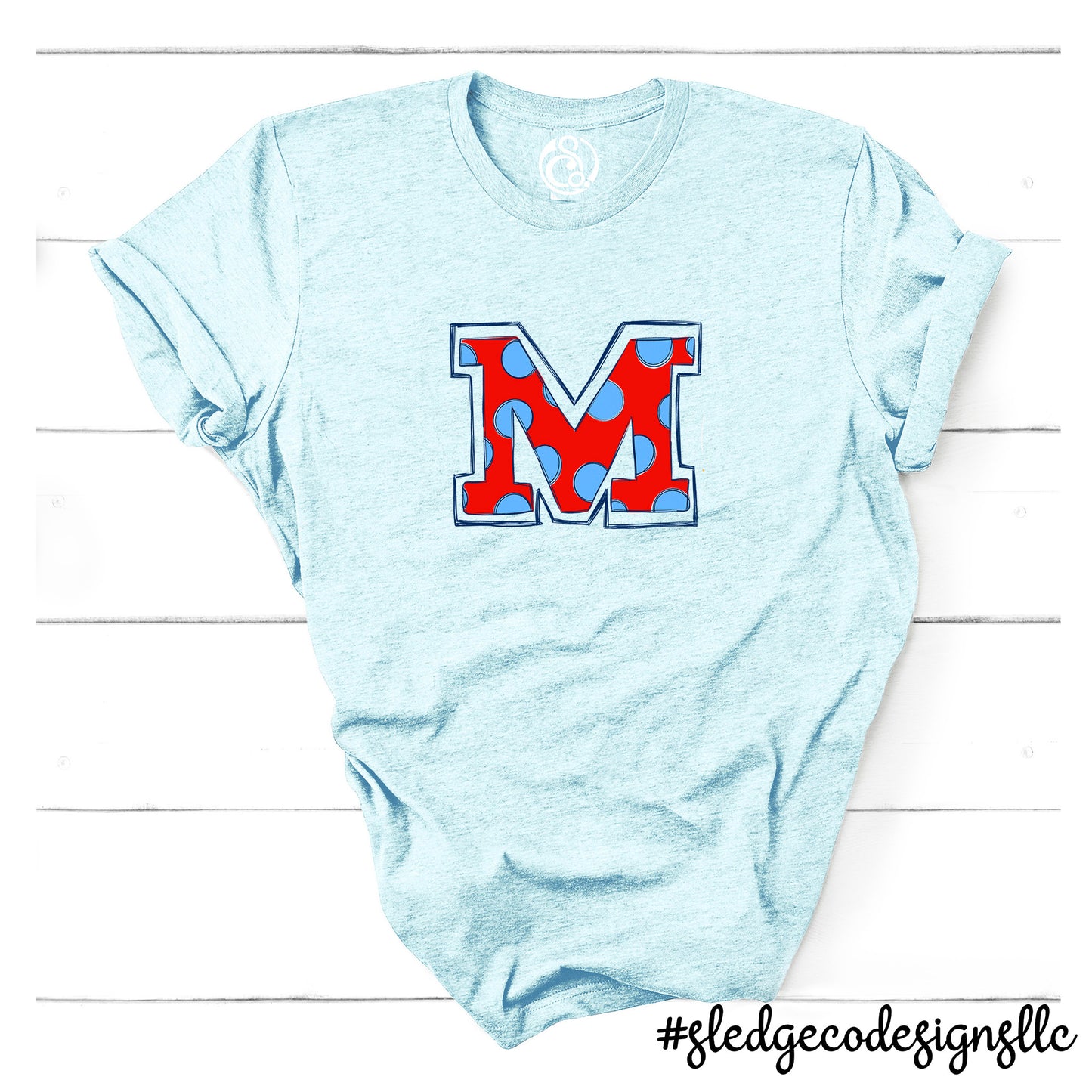 M POLKA DOT | MARSHALL | PATRIOTS | ADULT - YOUTH - TODDLER |  UNISEX Custom Tshirt