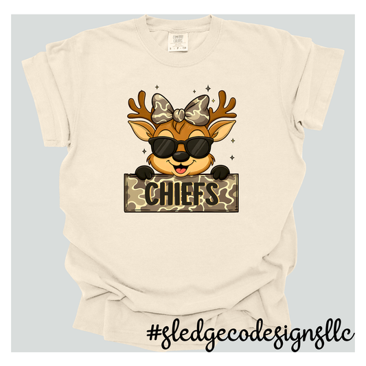 MHS MAGNOLIA HEIGHTS | CHIEFS REINDEER CAMO GIRL |  CUSTOM UNISEX TSHIRT