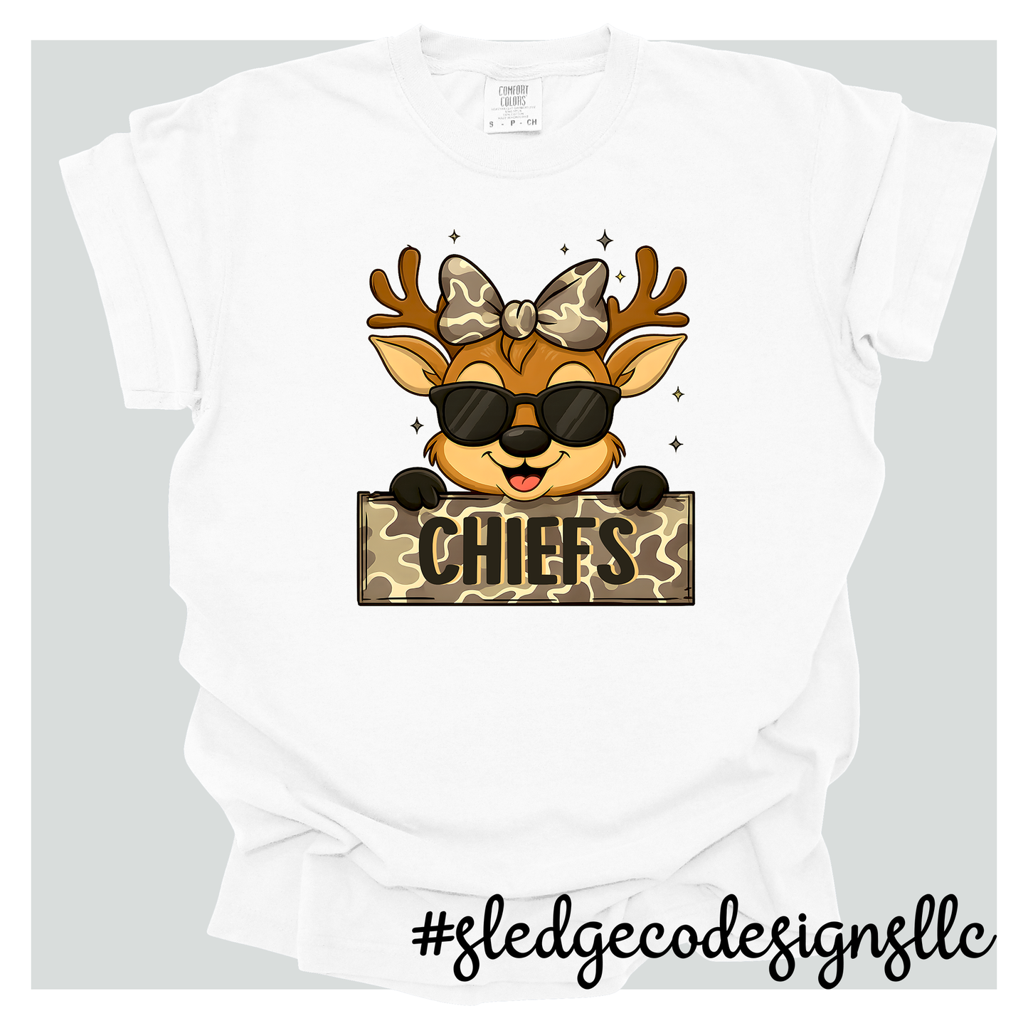 MHS MAGNOLIA HEIGHTS | CHIEFS REINDEER CAMO GIRL |  CUSTOM UNISEX TSHIRT