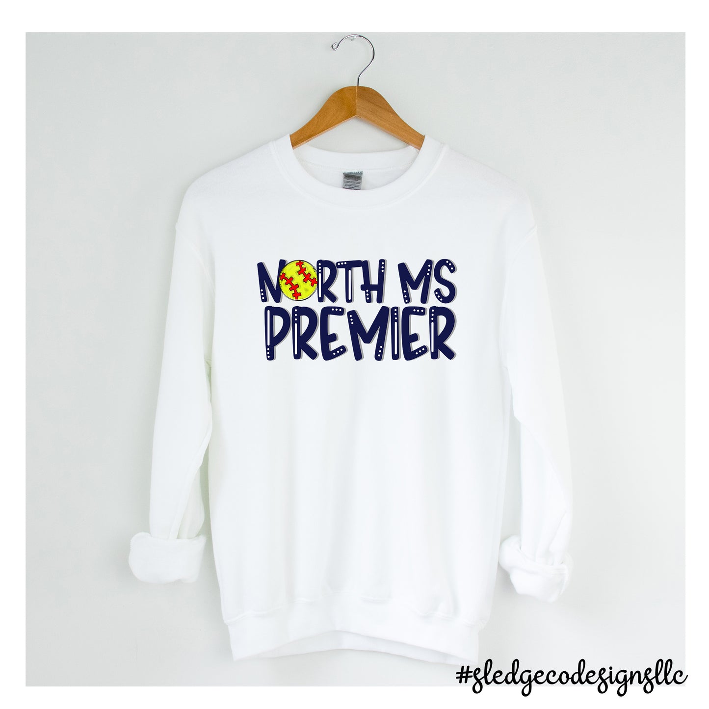 NORTH MISSISSIPPI PREMIER SOFTBALL | HANDDRAWN | CUSTOM UNISEX SWEATSHIRT