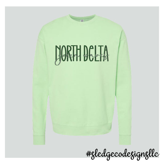 NORTH DELTA DUO  | LIME GREEN | CUSTOM SWEATSHIRT | UNISEX