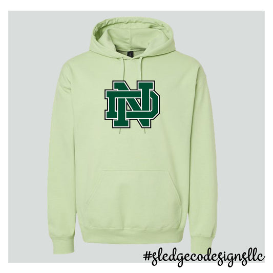 NORTH DELTA | ND LOGO Pistachio | CUSTOM HANDDRAWN UNISEX HOODIE