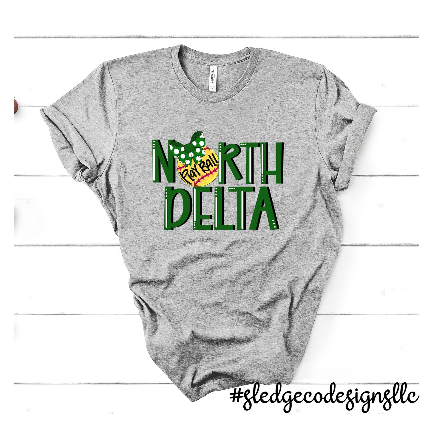 NORTH DELTA SOFTBALL | Hand Drawn | Custom Unisex Tshirt