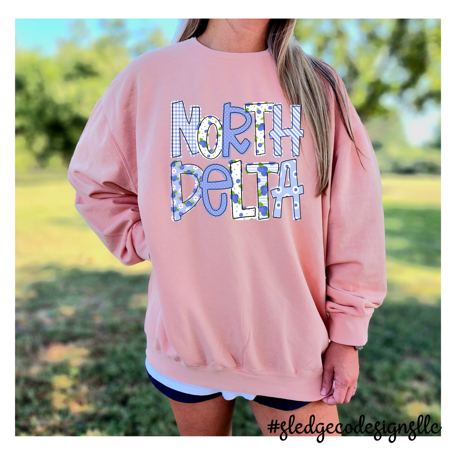 NORTH DELTA | BLUEBERRY |  COMFORT COLORS LIGHT WEIGHT SWEATSHIRT