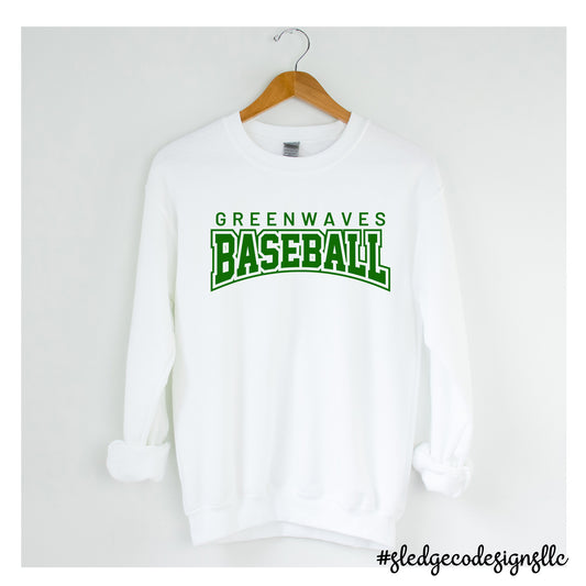 NORTH DELTA GREENWAVES BASEBALL COLLEGED | Custom Unisex SWEATSHIRT