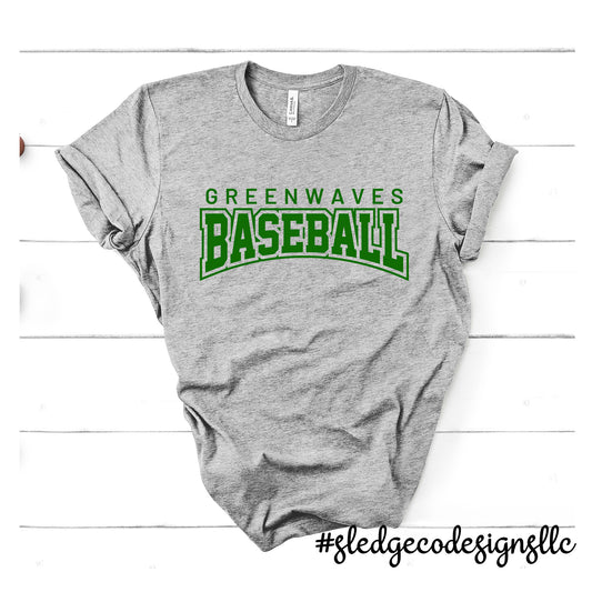 NORTH DELTA GREENWAVES BASEBALL COLLEGED | Custom Unisex Tshirt