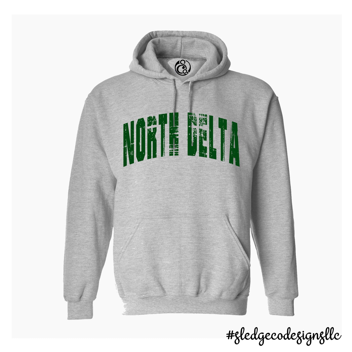 North Delta Greenwaves - DISTRESSED  | CUSTOM UNISEX HOODIE