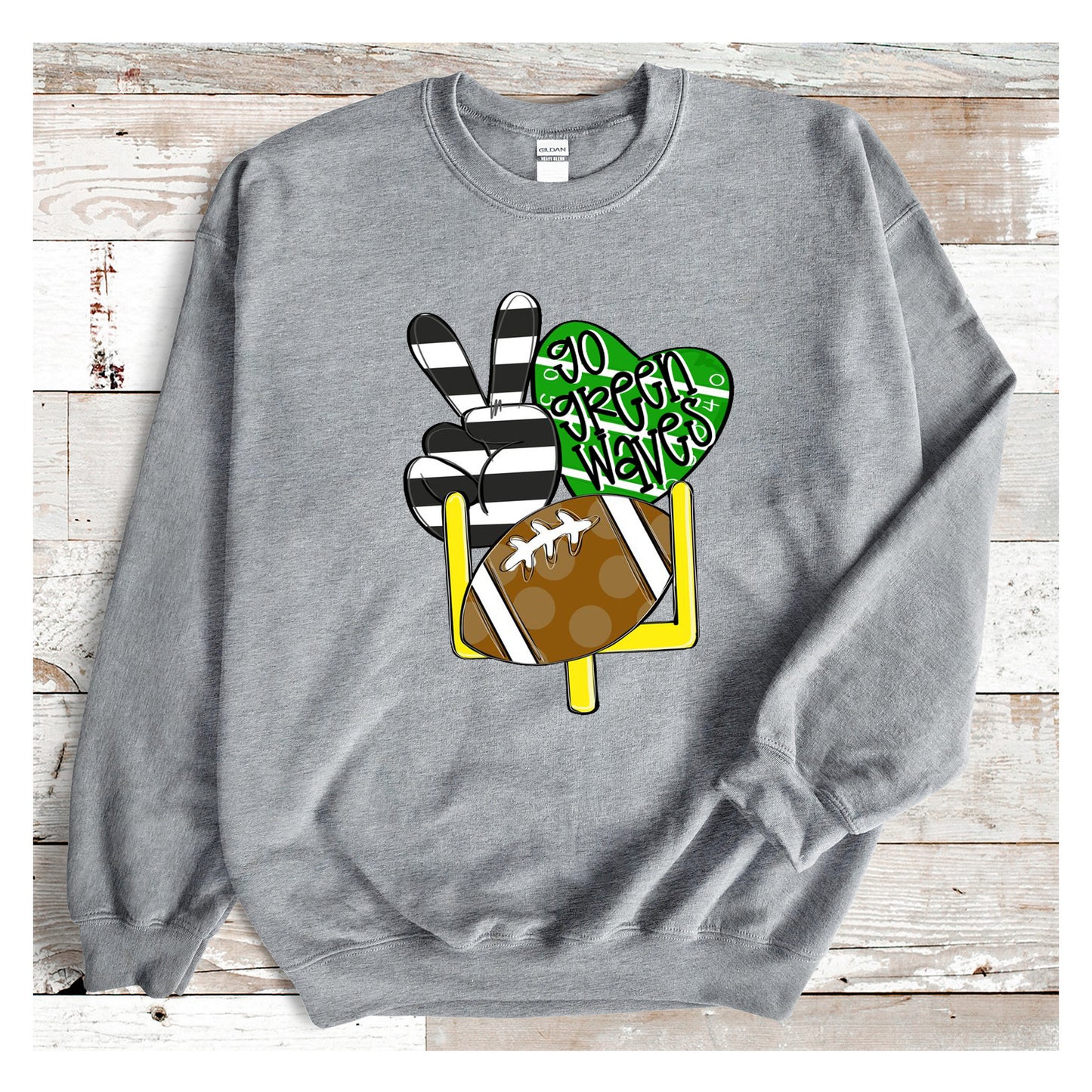 NORTH DELTA | PEACE LOVE FOOTBALL | UNISEX CUSTOM SWEATSHIRTS