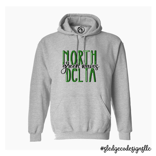 NORTH DELTA | STACKED | UNISEX HOODIE