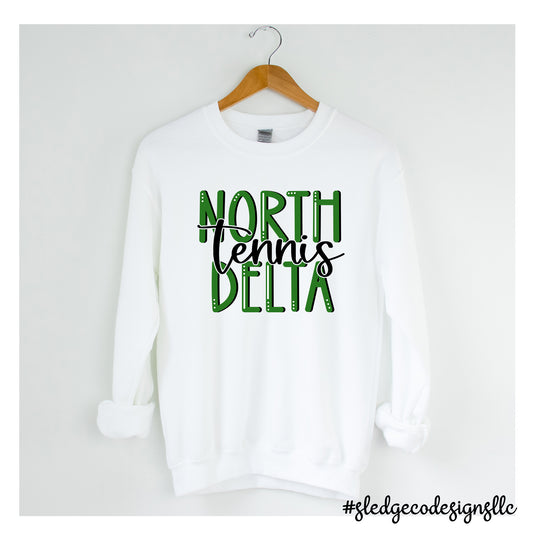 NORTH DELTA GREENWAVES TENNIS | Custom Unisex SWEATSHIRT