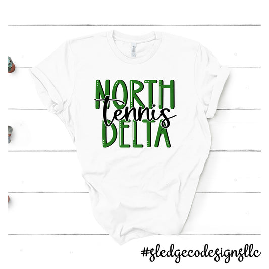 NORTH DELTA GREENWAVES TENNIS | Custom Unisex Tshirt