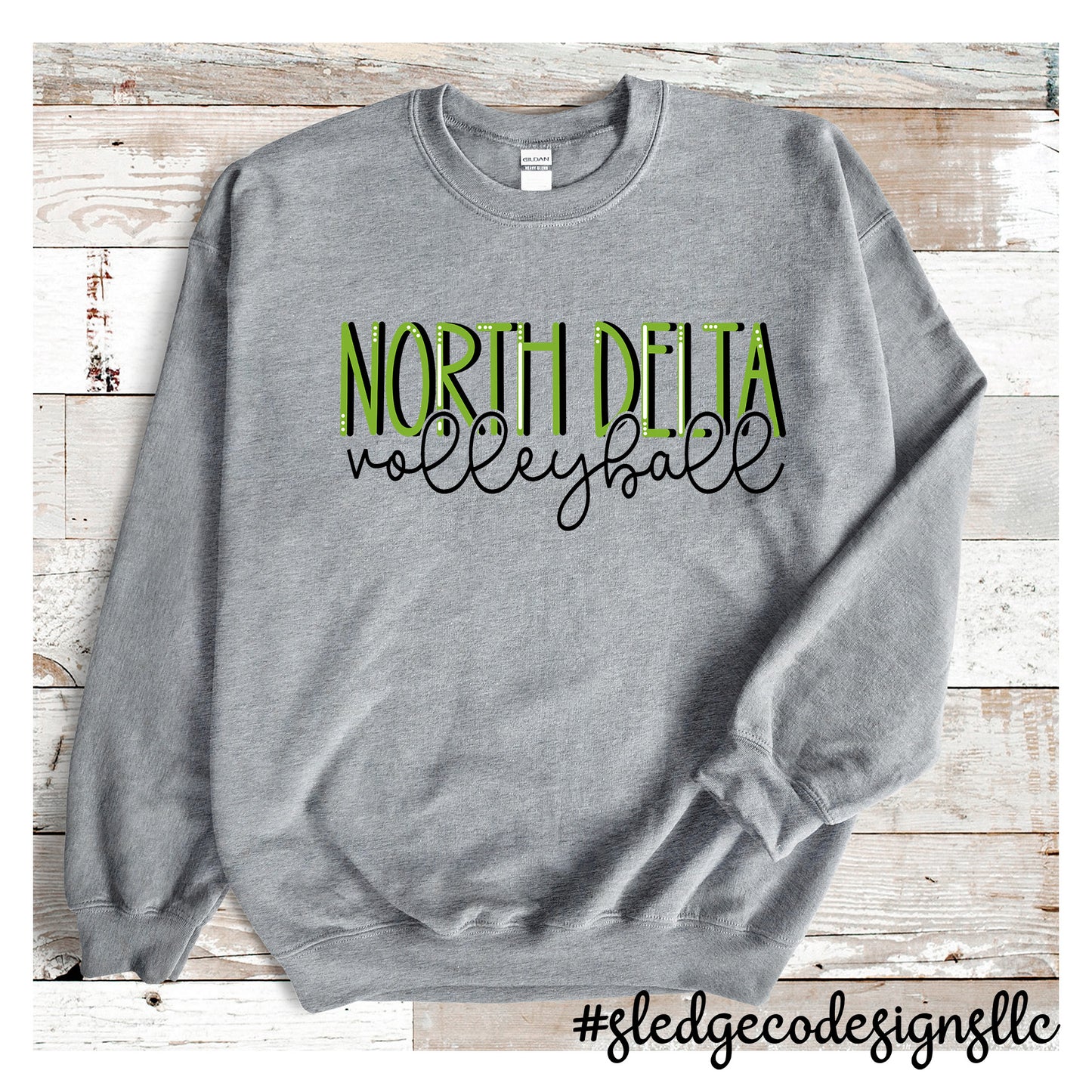 NORTH DELTA GREENWAVES VOLLEYBALL DUO | Custom Unisex SWEATSHIRT