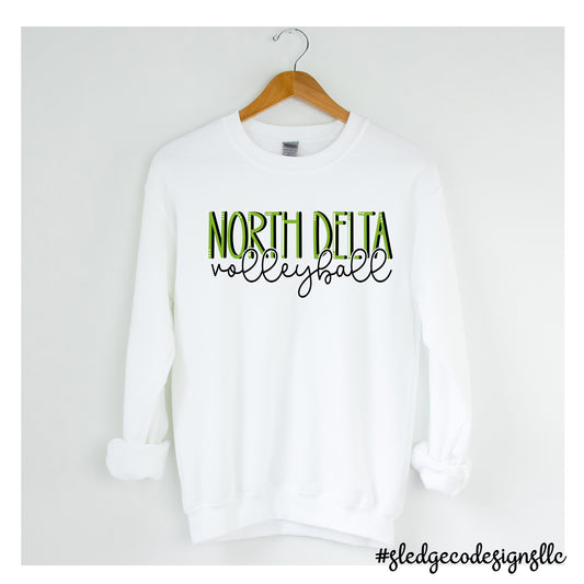 NORTH DELTA GREENWAVES VOLLEYBALL DUO | Custom Unisex SWEATSHIRT