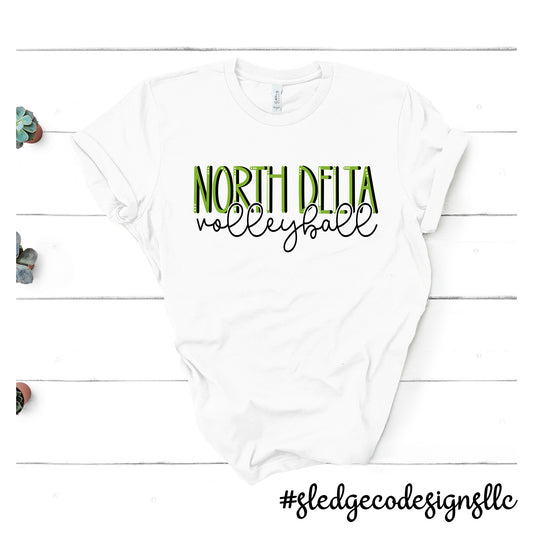 NORTH DELTA GREENWAVES VOLLYBALL | DUO | Custom Unisex Tshirt