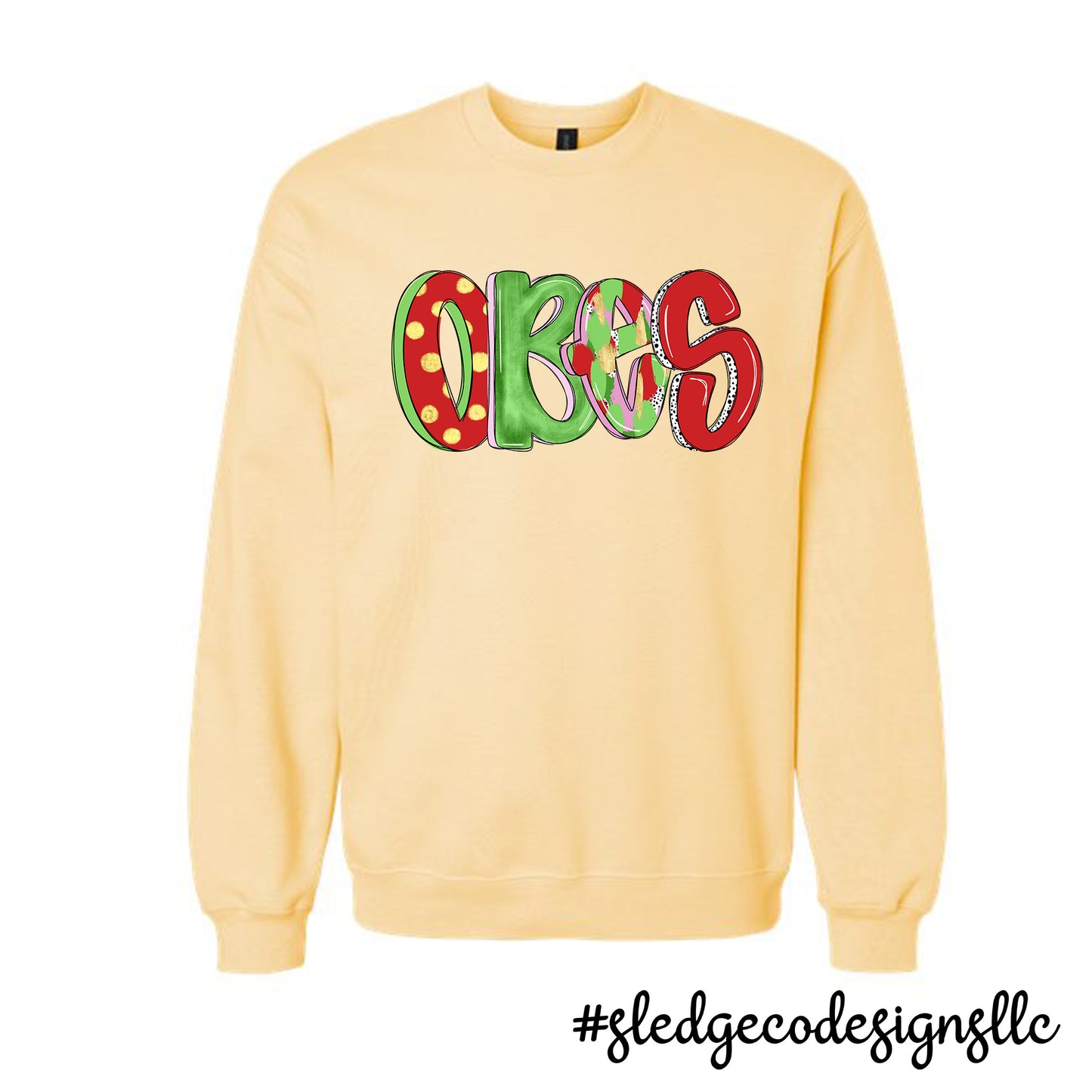 OBES | OLIVE BRANCH | CHRISTMAS DOODLE | CUSTOM UNISEX SWEATSHIRT