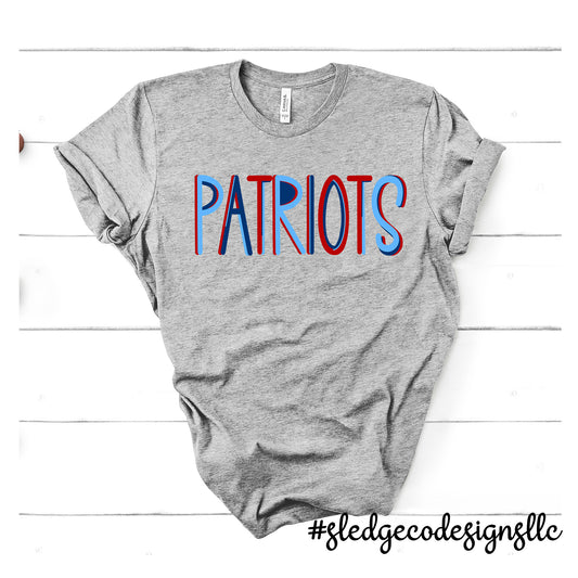 PATRIOT LETTERED | ADULT - YOUTH - TODDLER |  UNISEX Custom Tshirt