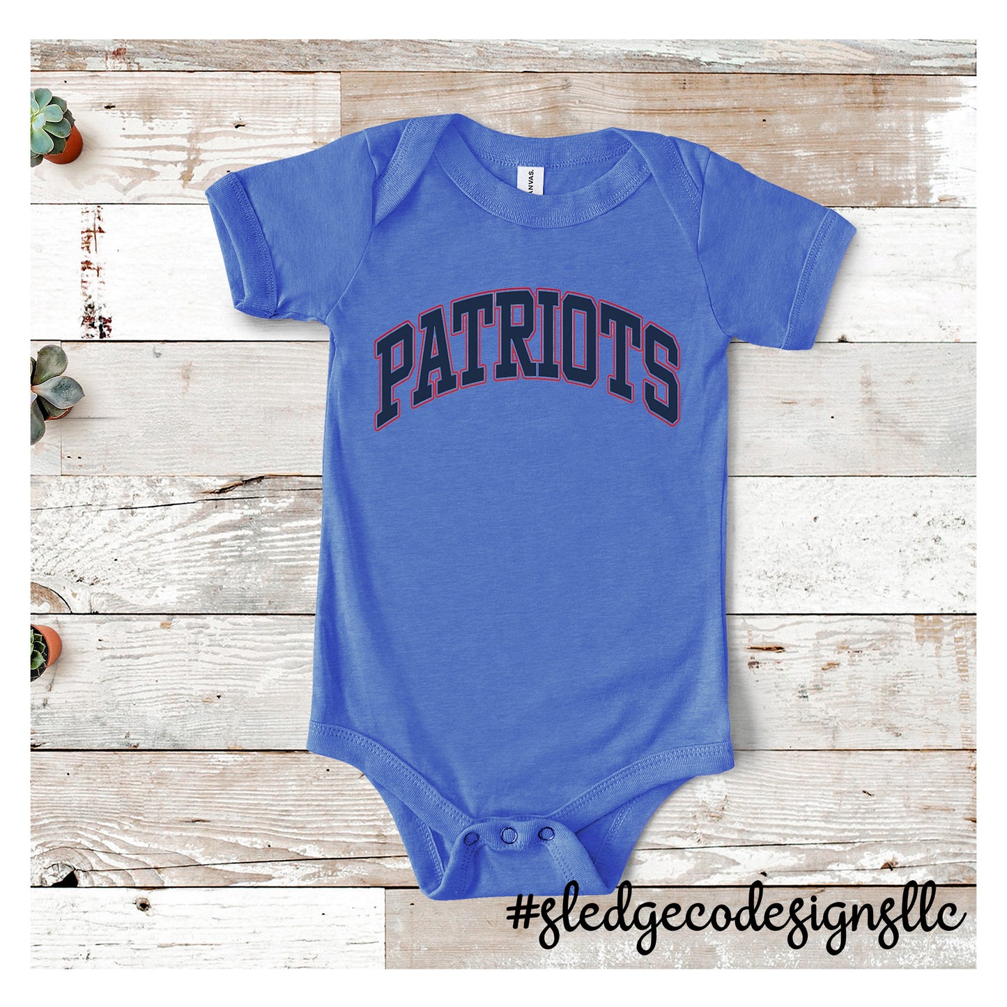 PATRIOTS ARCHED | CUSTOM  Infant Jersey Short Sleeve One Piece