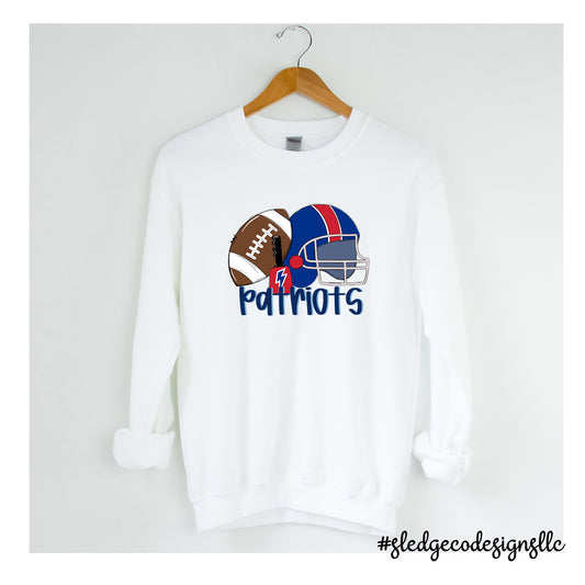 LEWISBURG PATRIOTS | FOOTBALL HAND DRAWN | SOFTSTYLE UNISEX SWEATSHIRT