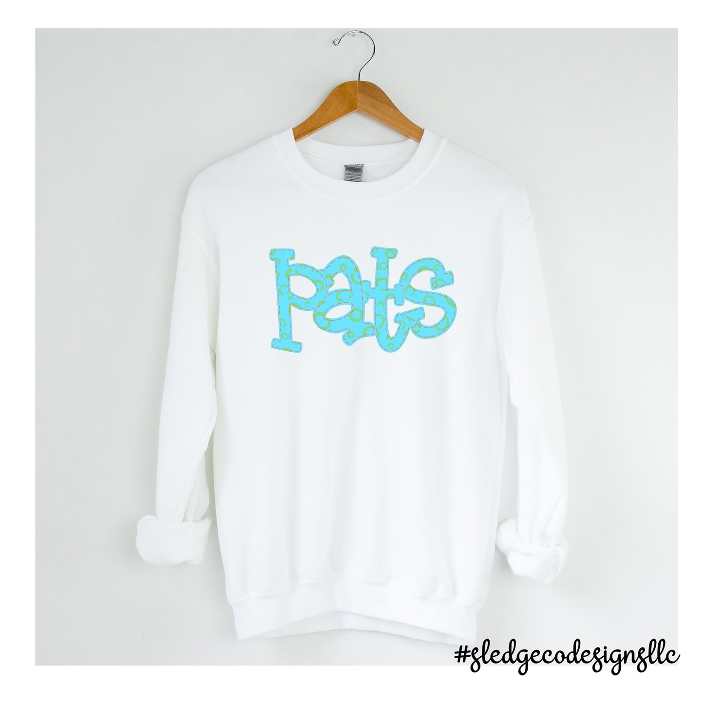 PATS | STITCHED BLUE | SOFTSTYLE UNISEX SWEATSHIRT