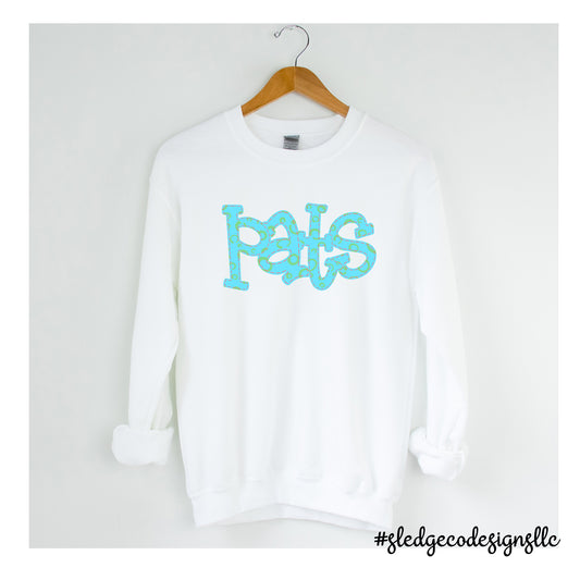 PATS | STITCHED BLUE | SOFTSTYLE UNISEX SWEATSHIRT