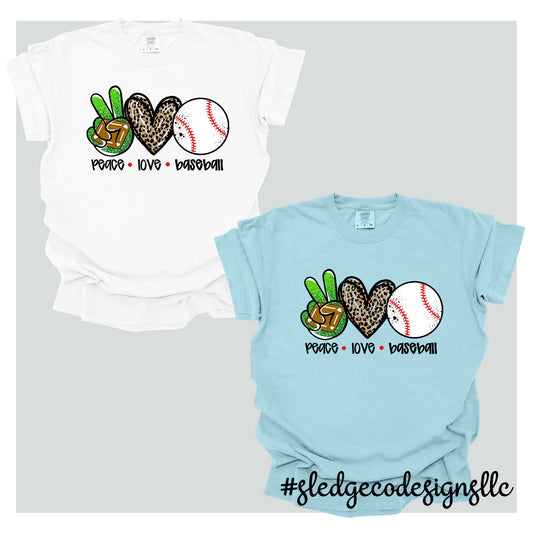 PEACE LOVE BASEBALL | CUSTOM UNISEX TSHIRT