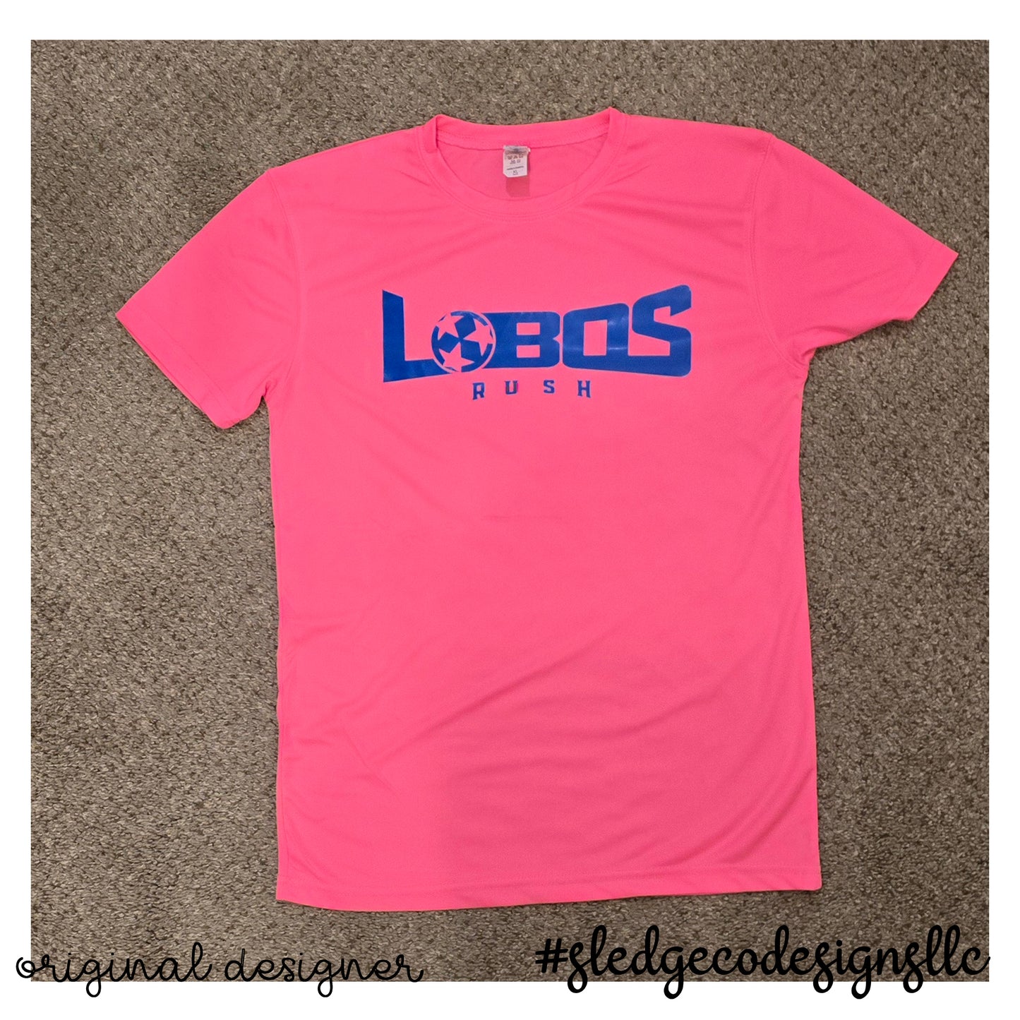 ( RECOMMEND TO SIZE UP ) LOBOS SOCCER | ELECTRIC PINK | WARM-UP PRACTICE | DRI-FIT TSHIRT