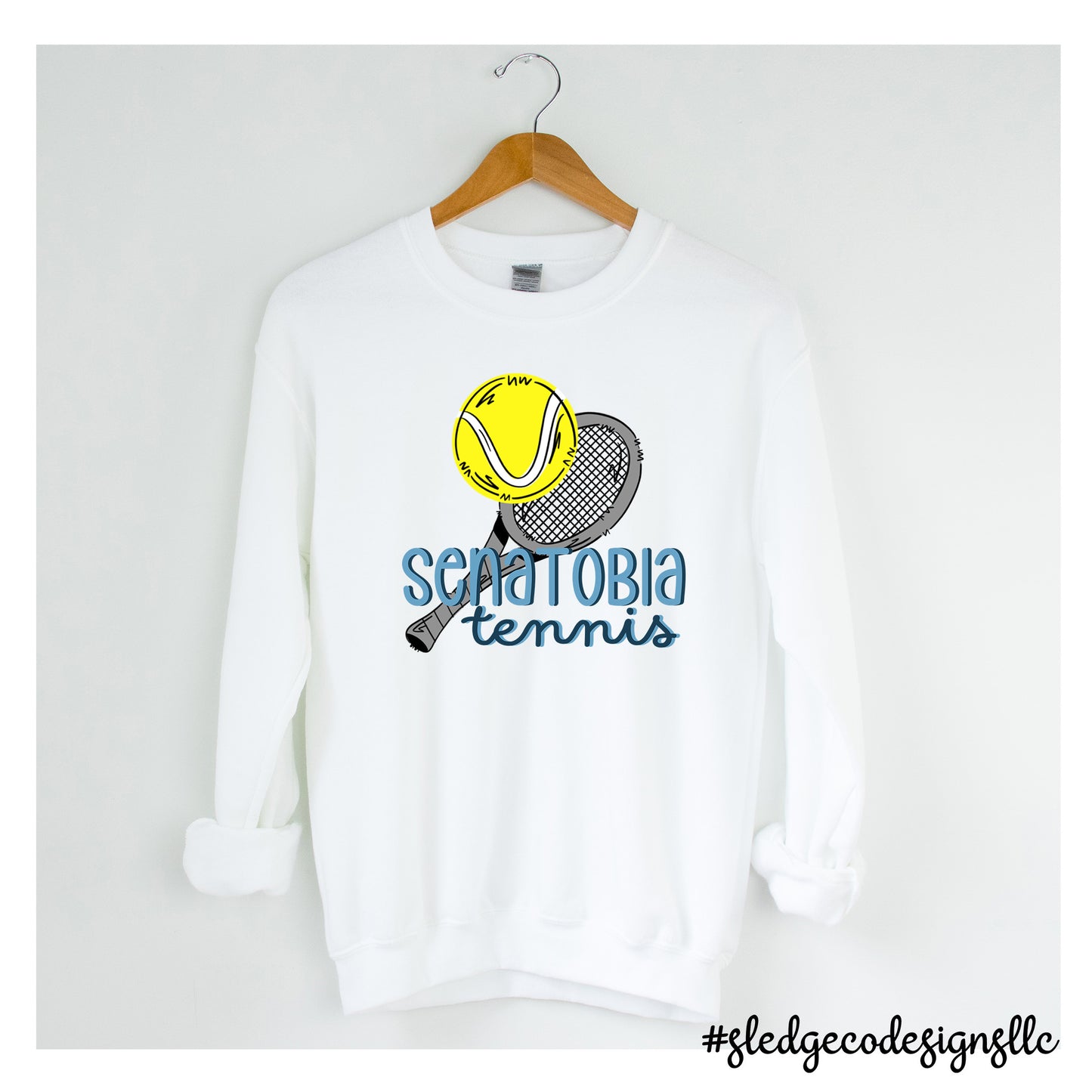 SENATOBIA WARRIORS TENNIS | CUSTOM HAND DRAWN UNISEX Sweatshirt