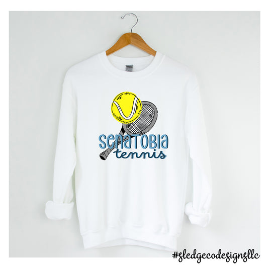 SENATOBIA WARRIORS TENNIS | CUSTOM HAND DRAWN UNISEX Sweatshirt