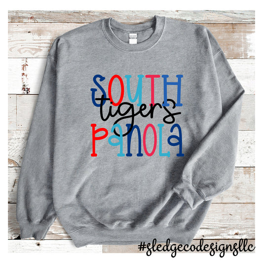 SOUTH PANOLA | RED & BLUE COLORFUL | CUSTOM UNISEX SWEATSHIRT