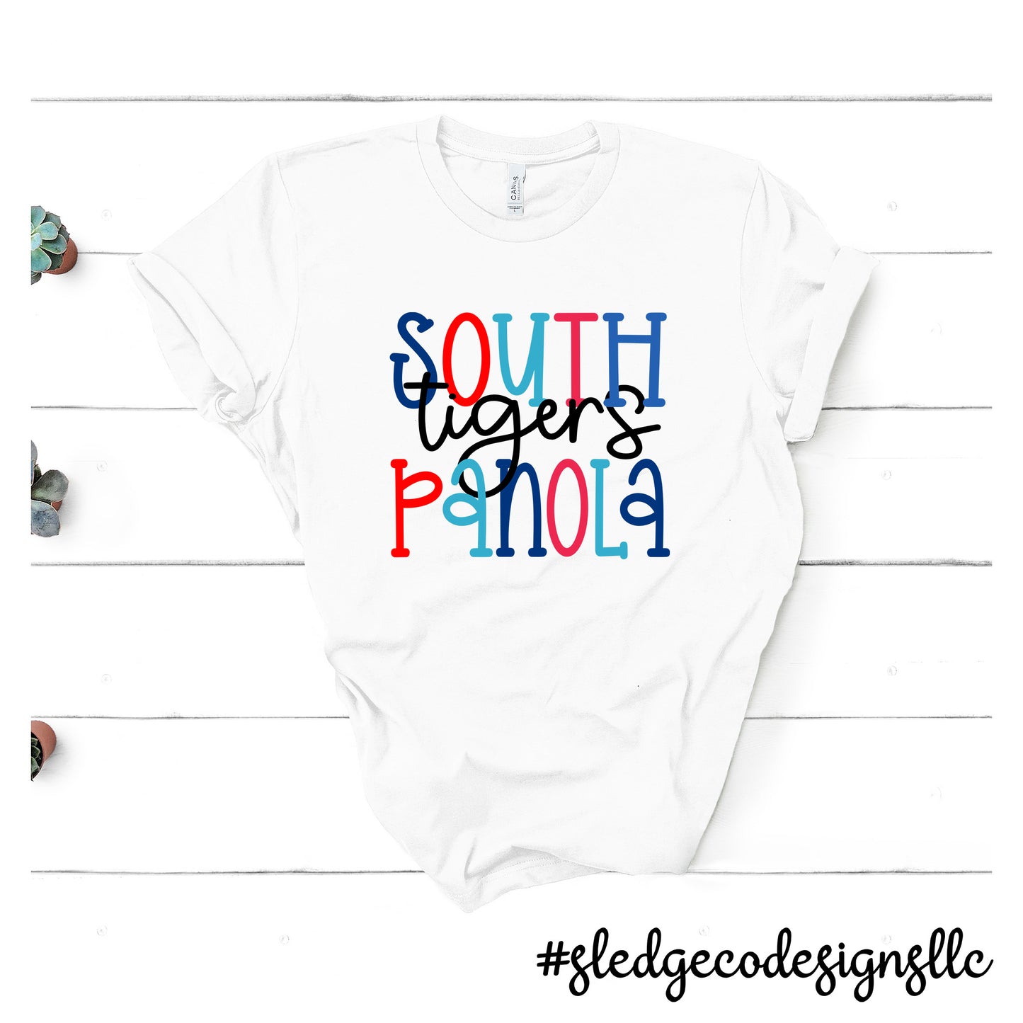 SOUTH PANOLA | STACKED RED & BLUE | Custom UNISEX TSHIRT