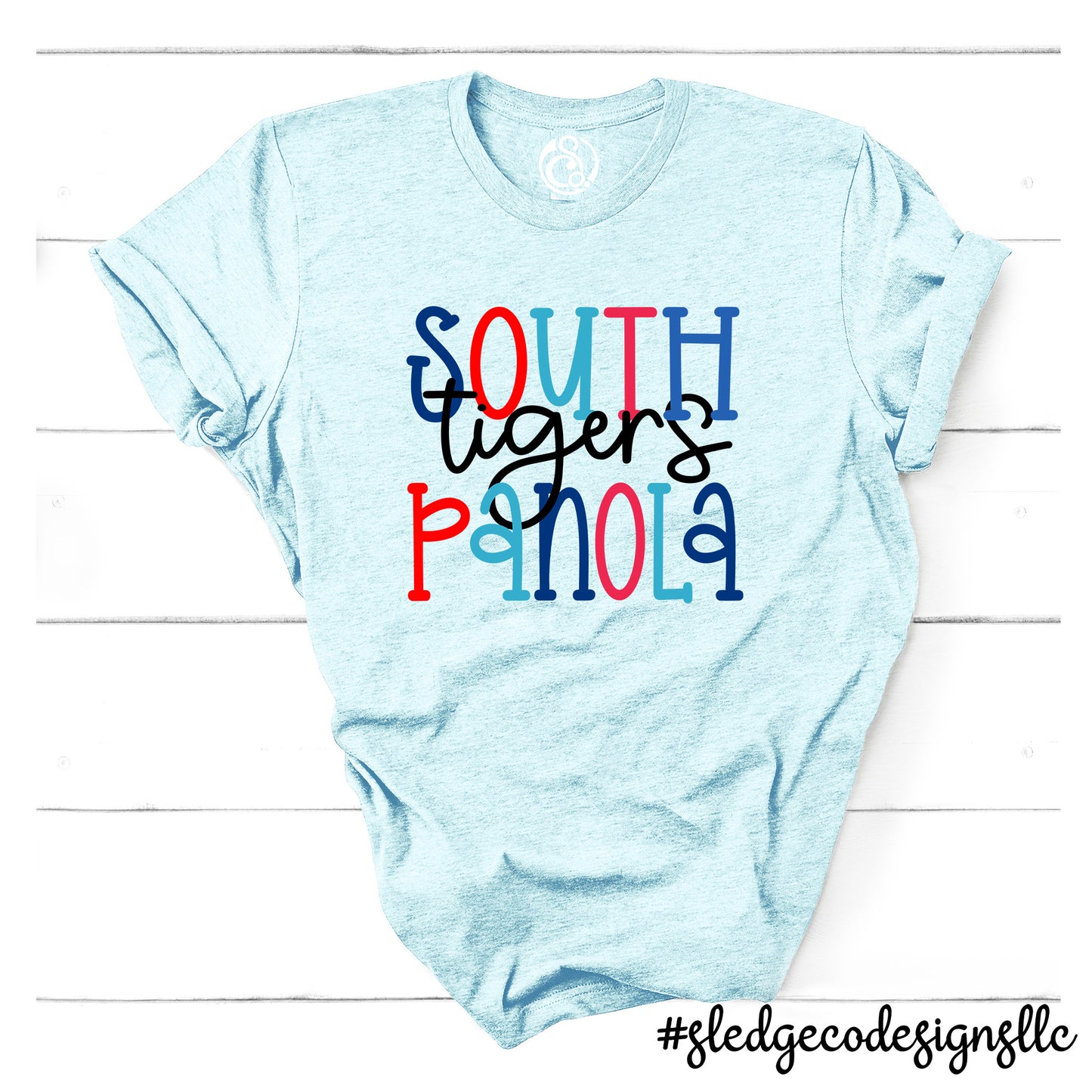 SOUTH PANOLA | STACKED RED & BLUE | Custom UNISEX TSHIRT